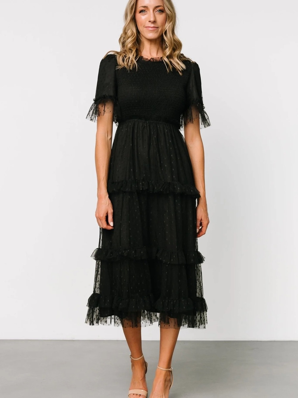 Baltic Born Tiered Midi Dress - Smocked Bodice